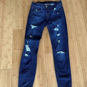 Jbrand Distressed / ripped ankle skinny jeans